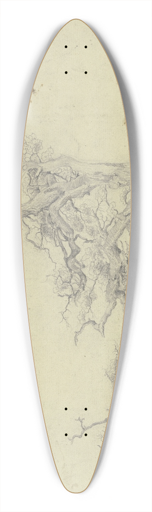 Jakob Becker - Two old trees 39.3 inch art pintail longboard deck
