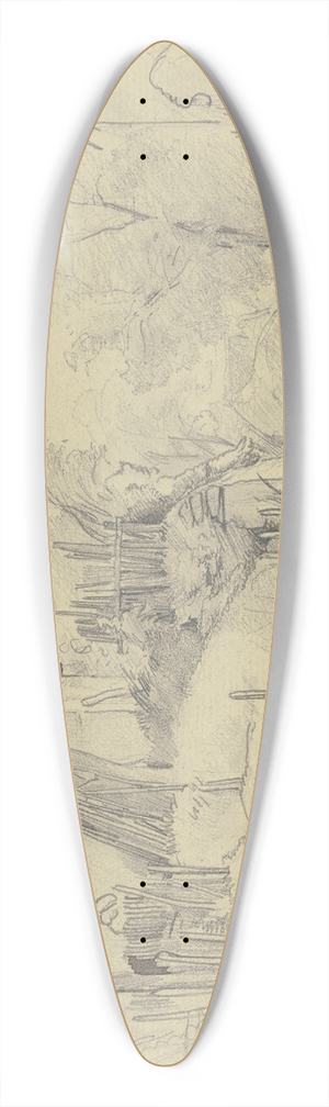 Jakob Frchtegott Dielmann - Weg durch das Dorf Mammolshain 39.3 inch art pintail longboard deck