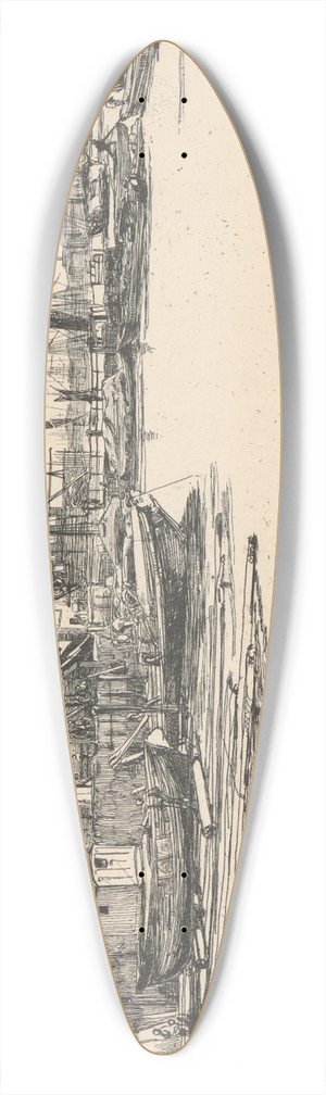 James Abbott McNeill Whistler - Eagle Wharf 39.3 inch art pintail longboard deck