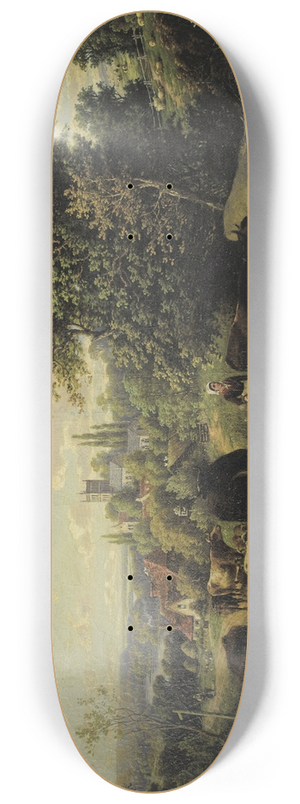 Josef Wenglein - Landscape with Cattle 8.25 inch art skate deck