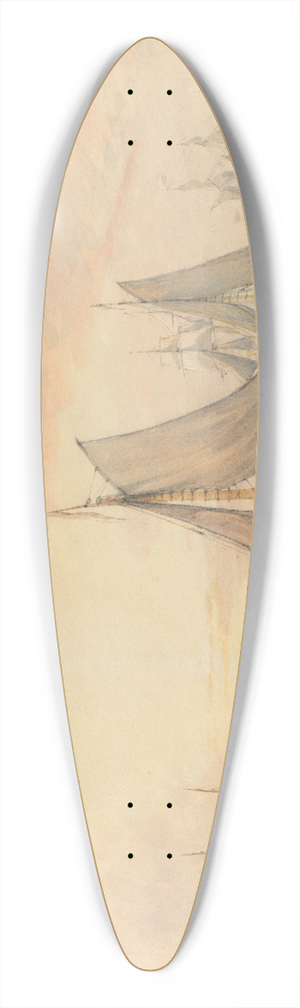 James Baker Pyne - Shipping in a Calm 39.3 inch art pintail longboard deck