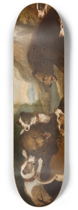 Joseph Anton Harzath - Dogs Fighting with Bears 8.25 inch art skate deck