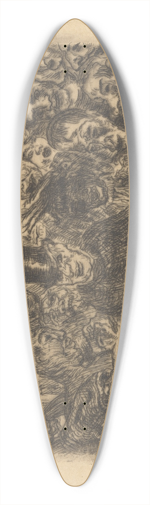 James Ensor - Gentrigeerde maskers 39.3 inch art pintail longboard deck
