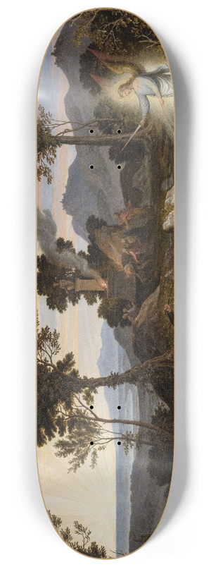 Joseph Anton Koch - Landscape with the Prophet Balaam and his donkey 8.25 inch art skate deck