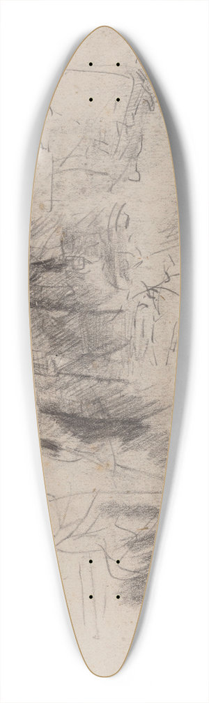 James Ensor - Horses and Seated Man 39.3 inch art pintail longboard deck