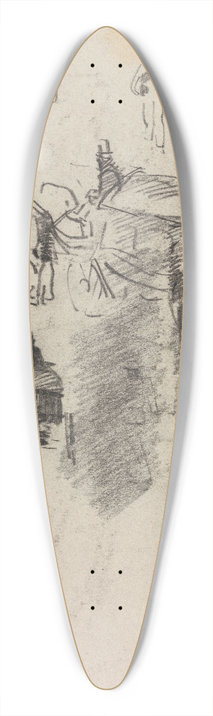 James Ensor - Horses and Silhouettes 39.3 inch art pintail longboard deck