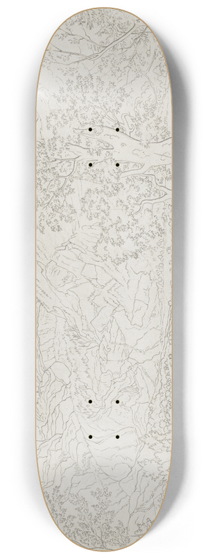 Joseph Anton Koch - The Grindelwald Glacier with Hunter and Peasant Girl in Foreground 8.25 inch art skate deck