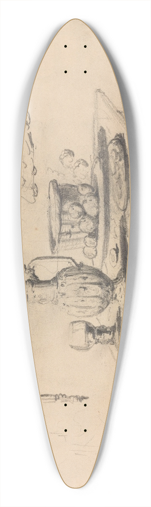 James Ensor - Still Life, Mirror, Seated Figure 39.3 inch art pintail longboard deck