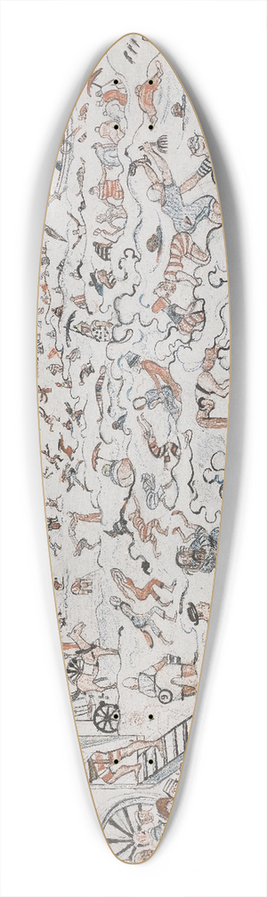 James Ensor - The Beach at Ostende 39.3 inch art pintail longboard deck