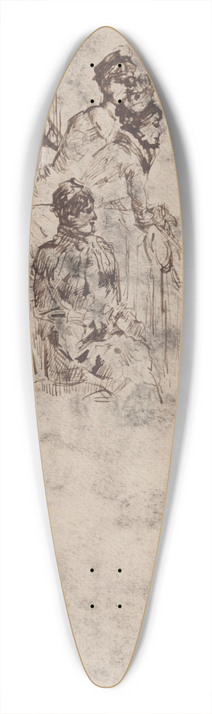 James Ensor - Two Militairy Men 39.3 inch art pintail longboard deck
