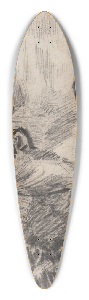 James Ensor - Woman at a Table in a Caf 39.3 inch art pintail longboard deck