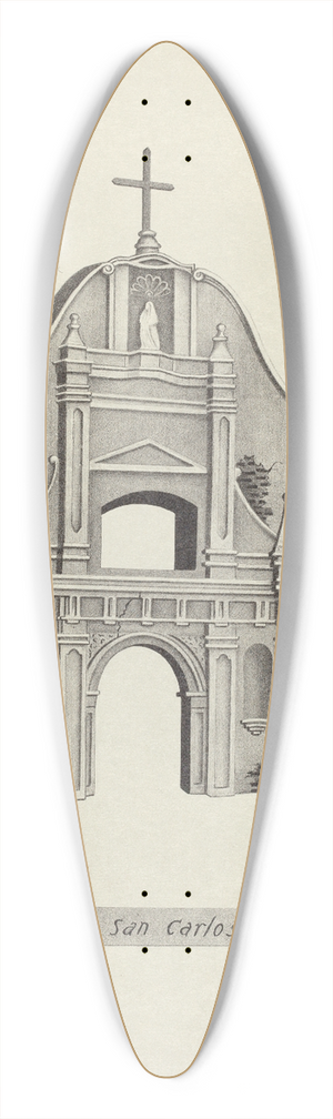 James Jones - Mision San Carlos de Monterey 39.3 inch art pintail longboard deck