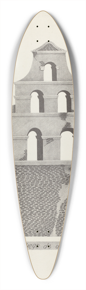 James Jones - Mision San Diego de Alcala 39.3 inch art pintail longboard deck