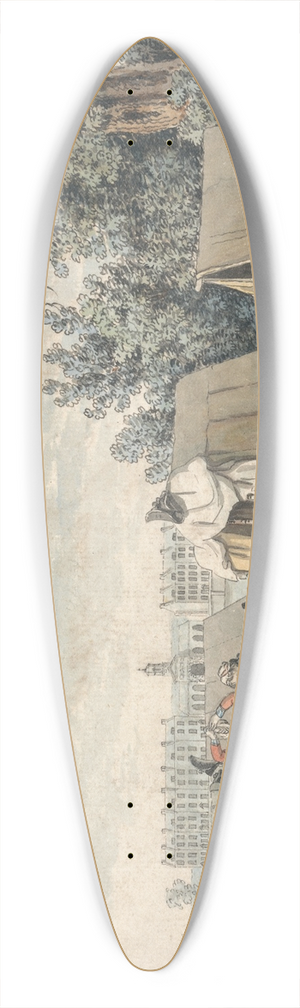James Malton - A Military Encampment in Hyde Park 39.3 inch art pintail longboard deck