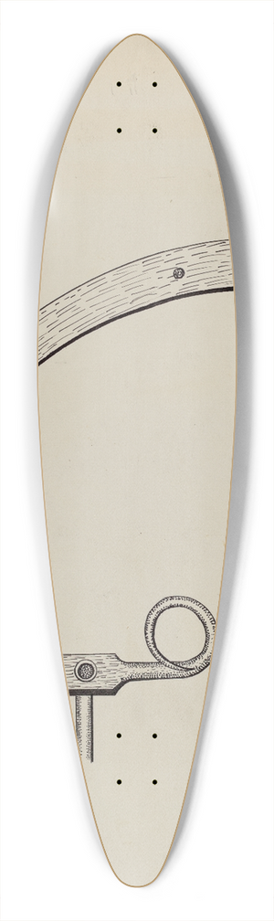 James M. Lawson - Shutter Hinge and Fastener 39.3 inch art pintail longboard deck