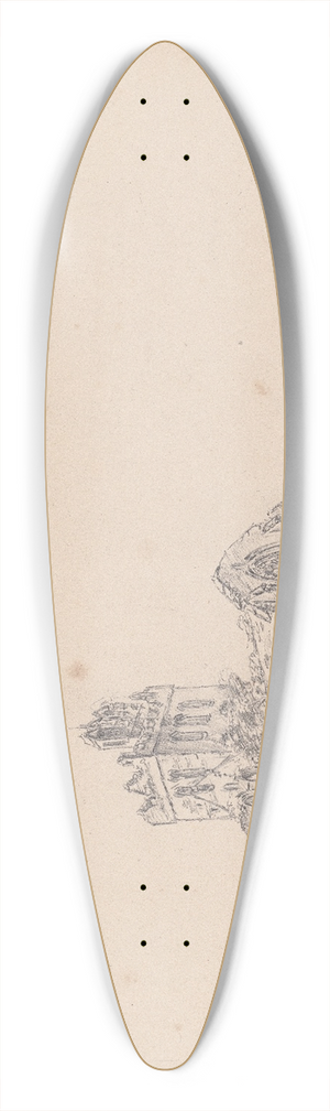 James Moore - Jedburgh Abbey, Scotland 39.3 inch art pintail longboard deck