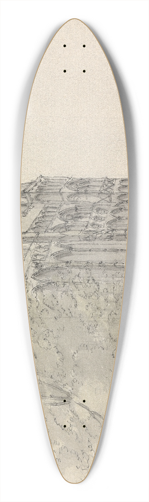 James Moore - Salisbury Cathedral 39.3 inch art pintail longboard deck