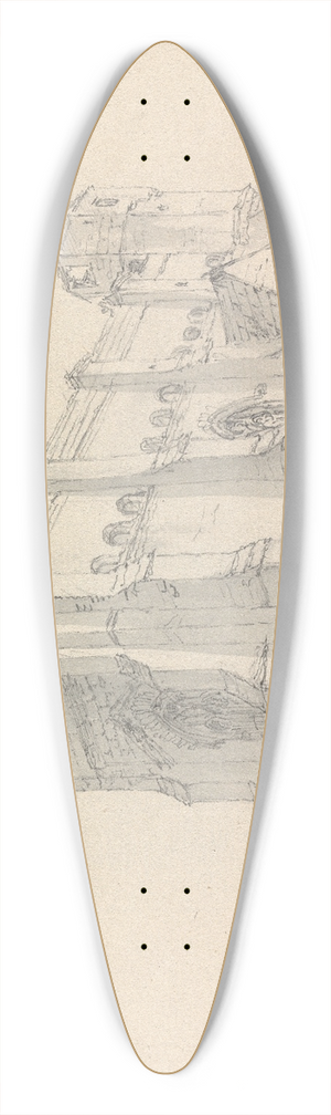James Moore - St. Catherines Chapel, Abbotsbury, Dorset, England 39.3 inch art pintail longboard deck