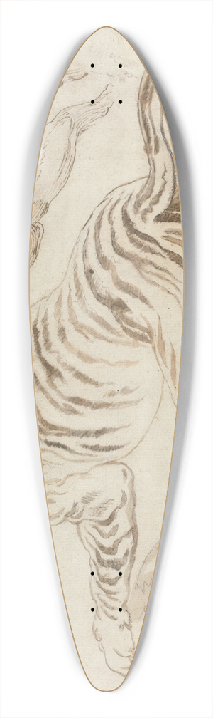 James Northcote - Study for a Tiger and Monkeys 39.3 inch art pintail longboard deck