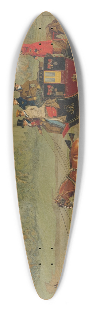 James Pollard - The London-Edinburgh Royal Mail coach setting a brisk pace on a summer day 39.3 inch art pintail longboard deck