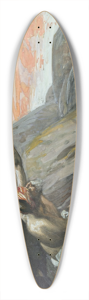 James Tissot - Elijah Fed by the Ravens 39.3 inch art pintail longboard deck
