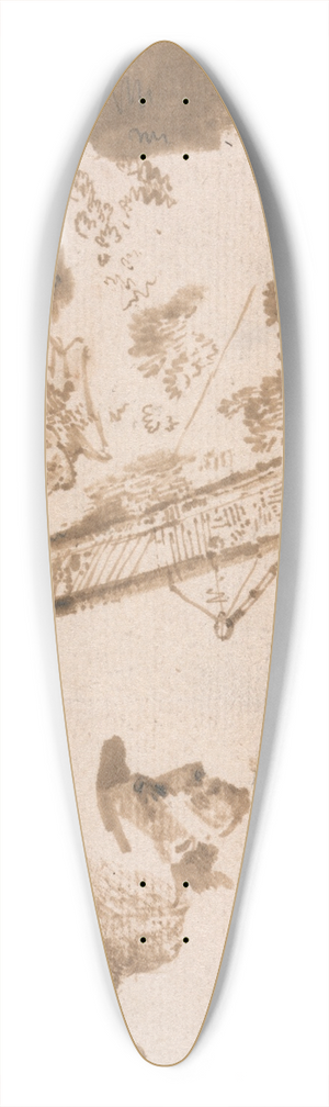 James Ward - A Sheet of Slight Sketches 39.3 inch art pintail longboard deck