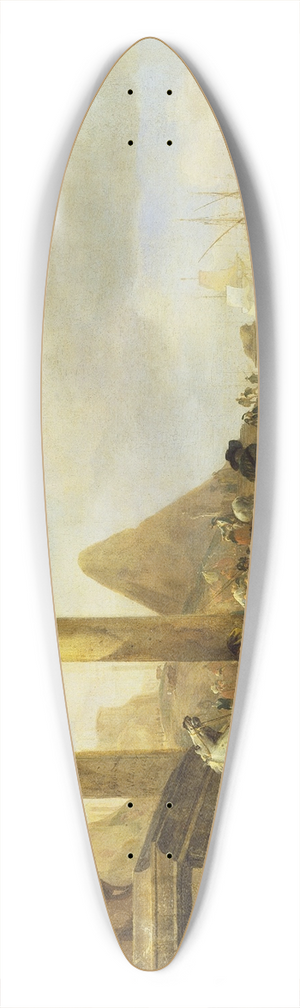 Jan Baptist Weenix - A Coast Scene with Classical Ruins 39.3 inch art pintail longboard deck
