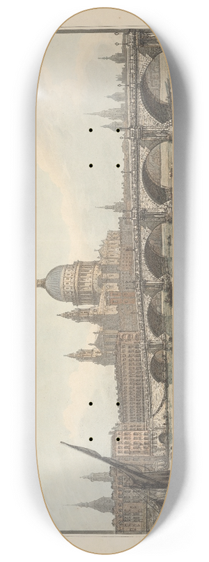 Joseph Farington - A View of Blackfriars Bridge and St. Pauls Cathedral 8.25 inch art skate deck Joseph Farington - A View of Blackfriars Bridge and St. Pauls Cathedral 8.25 inch art skate deck