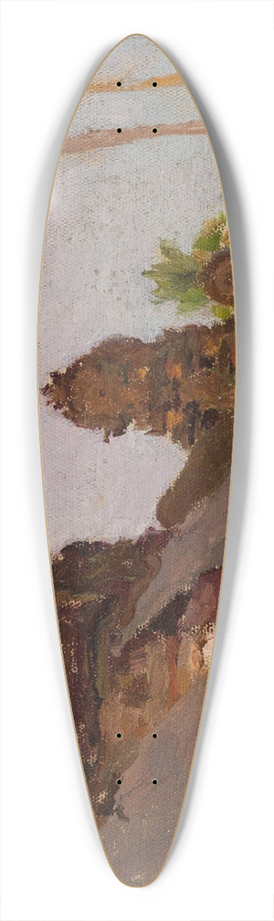 Jan Cigliski - City street  study. From the journey to India 39.3 inch art pintail longboard deck