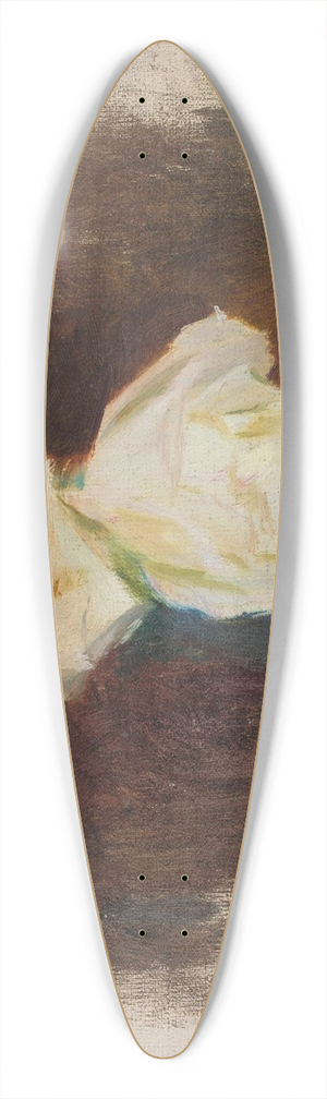 Jan Cigliski - White roses 39.3 inch art pintail longboard deck