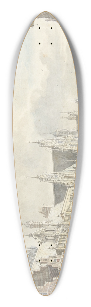 Jan de Beijer - Het stadhuis van Leiden 39.3 inch art pintail longboard deck