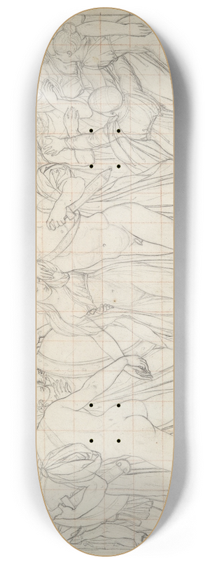 Joseph-Ferdinand Lancrenon - Composition Study for Castor and Pollux Freeing Helen 8.25 inch art skate deck