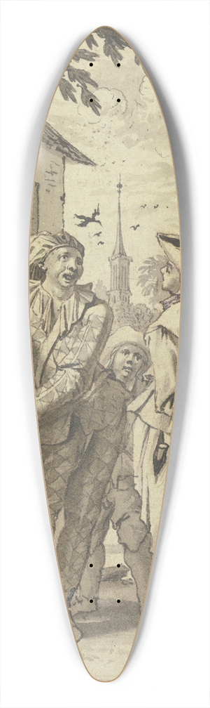 Jan Goeree - Harlekin, der einen Guckkasten vofhrt 39.3 inch art pintail longboard deck
