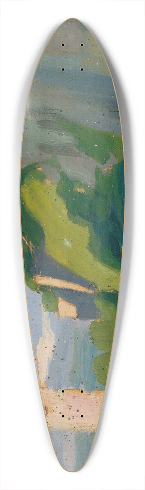 Jan Rembowski - Landscape with a shrine 39.3 inch art pintail longboard deck