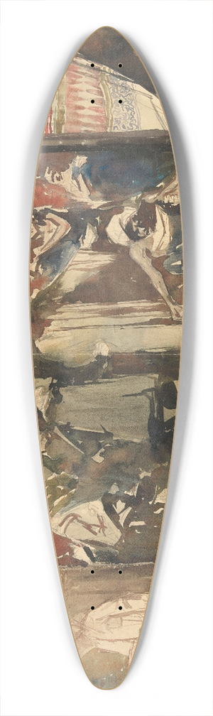 Jan Toorop - Large Indian Triptych 39.3 inch art pintail longboard deck