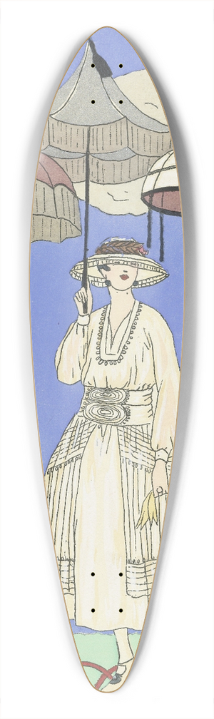 Jan van Brock - Three Parasols 39.3 inch art pintail longboard deck