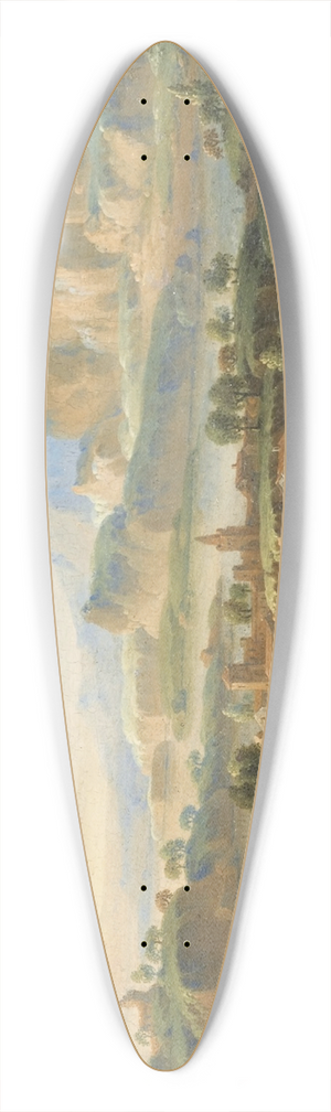 Jan Van Bunnik - Paysage au soleil couchant 39.3 inch art pintail longboard deck