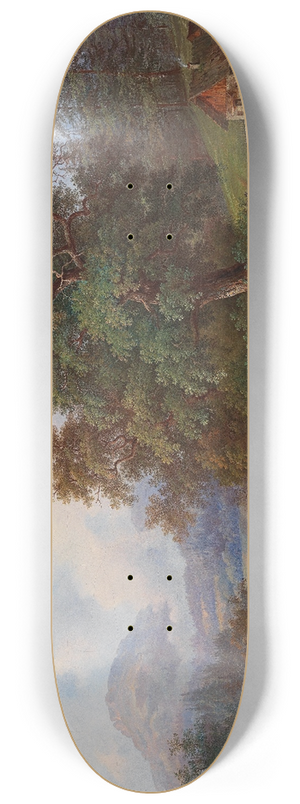 Joseph Jonas - Gebirgslandschaft mit Wanderern 8.25 inch art skate deck