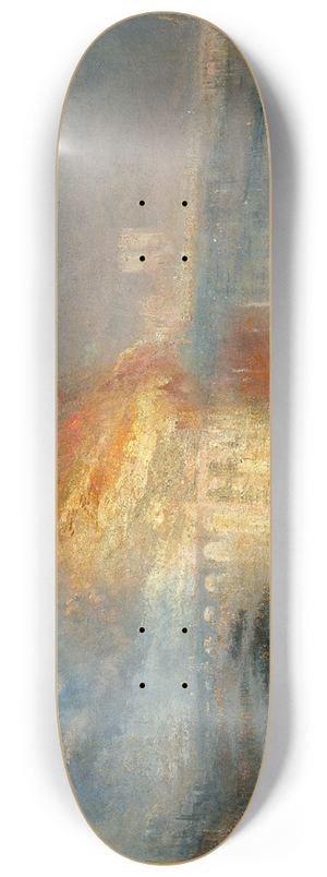 Joseph Mallord William Turner - The Burning of the Houses of Lords and Commons, 16 October 1834 8.25 inch art skate deck