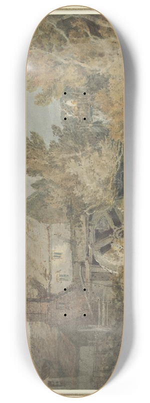 Joseph Mallord William Turner - Watermill near a Flowing Brook 8.25 inch art skate deck Joseph Mallord William Turner - Watermill near a Flowing Brook 8.25 inch art skate deck