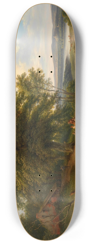 Joseph Mssmer - Flulandschaft mit Viehherde 8.25 inch art skate deck