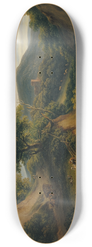 Joseph Mssmer - Waldige Berglandschaft mit Ruine 8.25 inch art skate deck