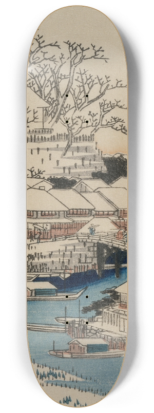 And Hiroshige - Clear Weather after Snow at Matsuchiyama, from the series Famous Places in the Eastern Capital 8.25 inch art skate deck