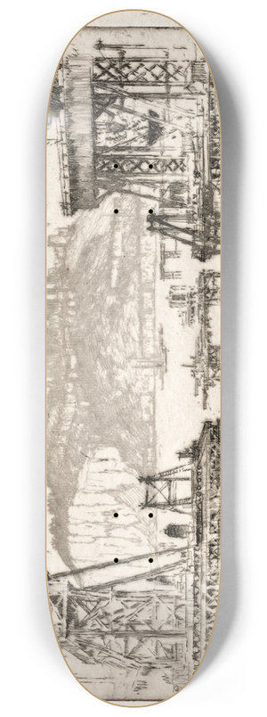 Joseph Pennell - Building Dover Pier 8.25 inch art skate deck Joseph Pennell - Building Dover Pier 8.25 inch art skate deck