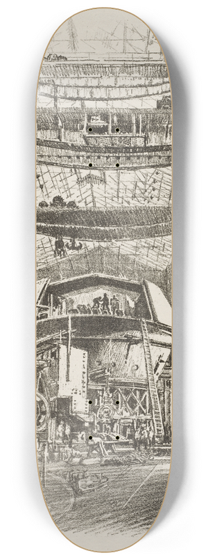 Joseph Pennell - Building the Great Turret 8.25 inch art skate deck