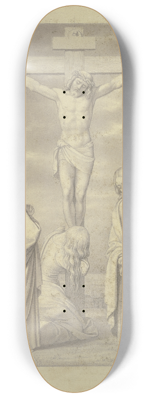 Joseph Schlotthauer - Christus am Kreuz, mit Maria, Johannes und Maria Magdalena 8.25 inch art skate deck