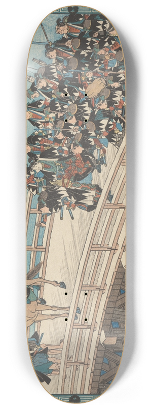 And Hiroshige - Gathering on the Bridge 8.25 inch art skate deck