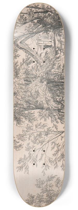 Joseph Stannard - Derelict Cottage in Landscape with Figures 8.25 inch art skate deck