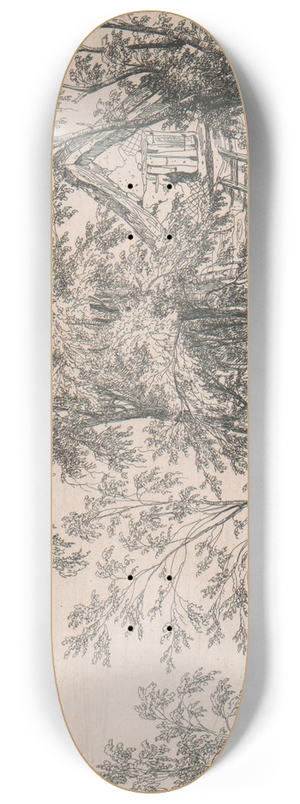 Joseph Stannard - Thatched Cottage with a Gable End 8.25 inch art skate deck