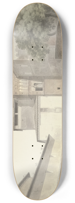 Josephus Augustus Knip - Basilica and Monastery of SS. Giovanni e Paolo in Rome 8.25 inch art skate deck